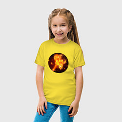 Футболка хлопковая детская Лошадь в пламени несется, цвет: желтый — фото 2