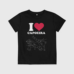 Футболка хлопковая детская I love Capoeira line graph battle, цвет: черный