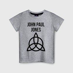Футболка хлопковая детская John Paul Jones - Led Zeppelin - legend, цвет: меланж