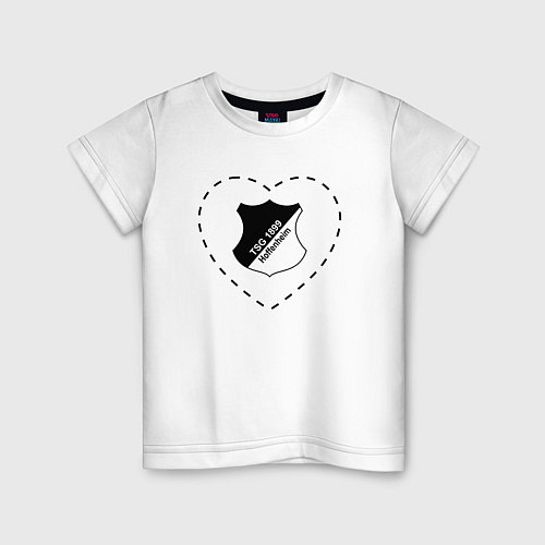 Детская футболка Лого Hoffenheim в сердечке / Белый – фото 1
