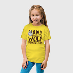Футболка хлопковая детская Обсессивно волчье расстройство, цвет: желтый — фото 2