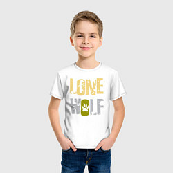 Футболка хлопковая детская Lone Wolf - одинокий волк, цвет: белый — фото 2