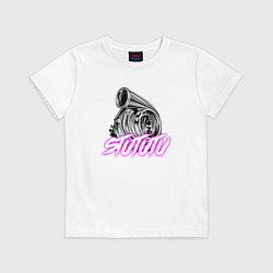 Футболка хлопковая детская JDM турбина stututu, цвет: белый