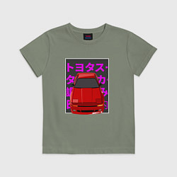 Футболка хлопковая детская Supra A70 MK3 JDM, цвет: авокадо