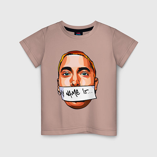 Детская футболка My name is - Eminem / Пыльно-розовый – фото 1