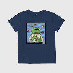 Футболка хлопковая детская Pepe brainshtorm, цвет: тёмно-синий