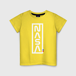 Футболка хлопковая детская Наса - logo, цвет: желтый