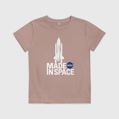 Детская футболка Nasa - made in space / Пыльно-розовый – фото 1