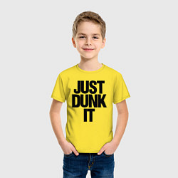 Футболка хлопковая детская Just Dunk It, цвет: желтый — фото 2