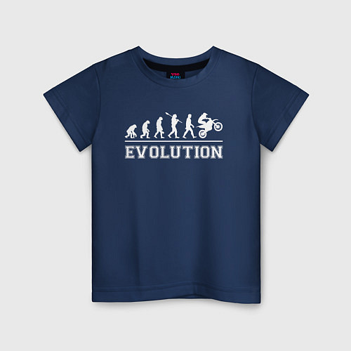 Детская футболка Мото-эволюция / Тёмно-синий – фото 1