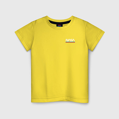 Детская футболка Nasa на кармане лого / Желтый – фото 1