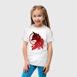 Футболка хлопковая детская Ловец снов и лис с перьями, цвет: белый — фото 2