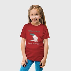 Футболка хлопковая детская Крокодил в костюме зайчика, юмор, цвет: красный — фото 2