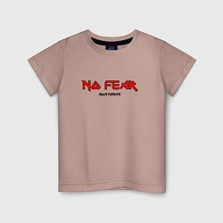 Футболка хлопковая детская No Fear tribute to Iron Maiden, цвет: пыльно-розовый