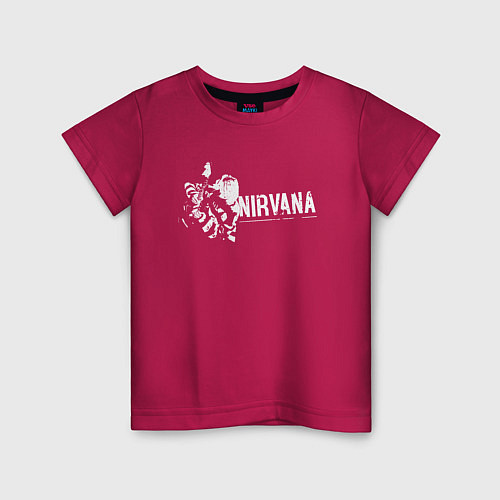 Детская футболка Nirvana-Курт и гитара / Маджента – фото 1