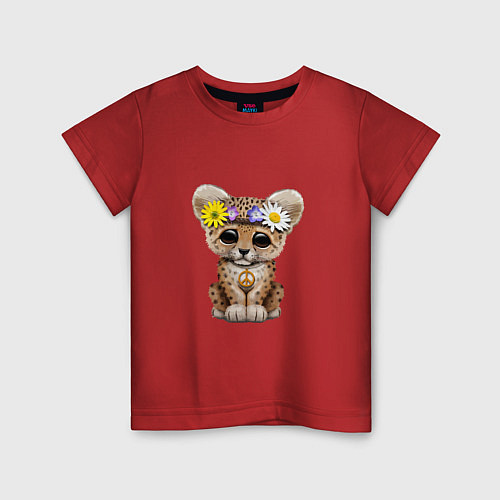 Детская футболка Мир - Леопард / Красный – фото 1