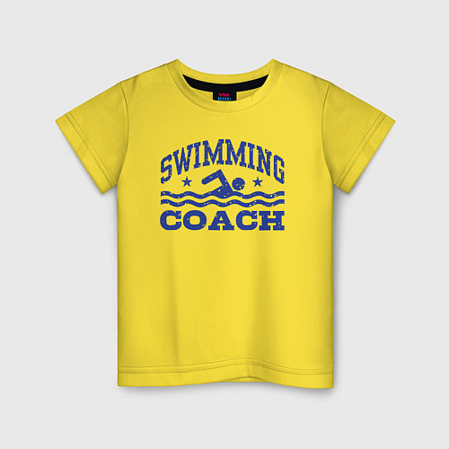Детская футболка Тренер по плаванию / Желтый – фото 1