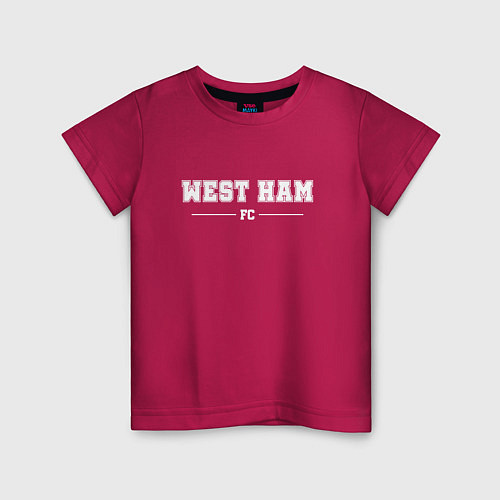 Детская футболка West Ham football club классика / Маджента – фото 1