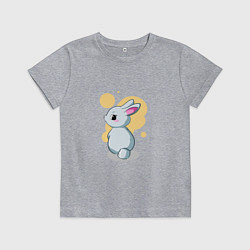 Футболка хлопковая детская Милашка Крольчонок, цвет: меланж