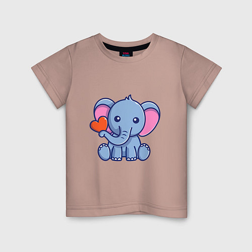 Детская футболка Love Elephant / Пыльно-розовый – фото 1