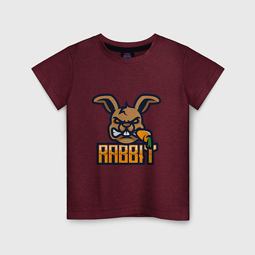 Детская футболка Голодный Кролик / Меланж-бордовый – фото 1