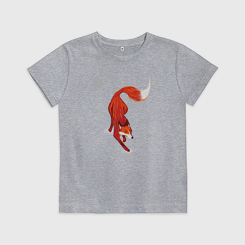 Детская футболка Лиса Крадётся / Меланж – фото 1