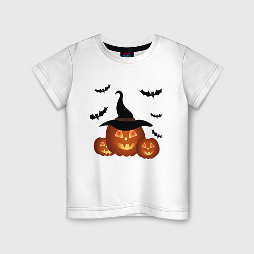 Детская футболка Хэллоуин Тыквы / Белый – фото 1