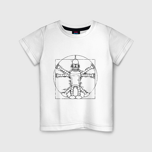 Детская футболка Vitruvian Bender / Белый – фото 1