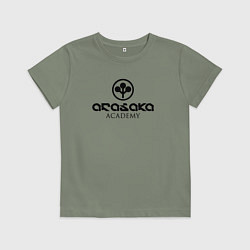 Футболка хлопковая детская Cyberpunk - Arasaka Academy, цвет: авокадо