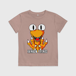 Футболка хлопковая детская Радужные друзья - Оранжевый, цвет: пыльно-розовый