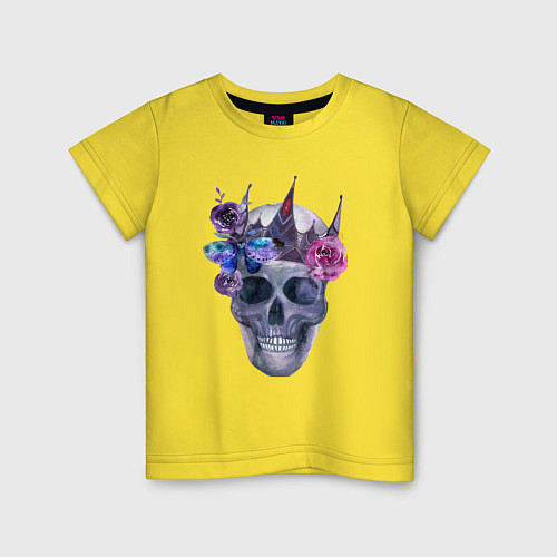 Детская футболка Череп короля / Желтый – фото 1