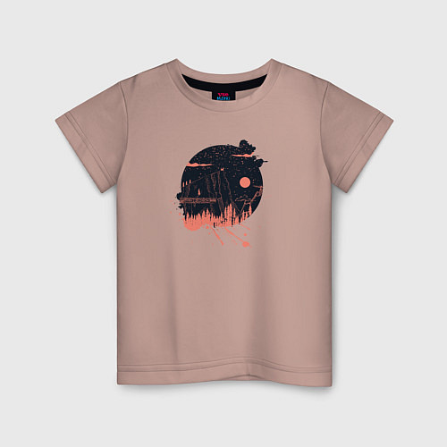 Детская футболка Одна Красная Лиса / Пыльно-розовый – фото 1