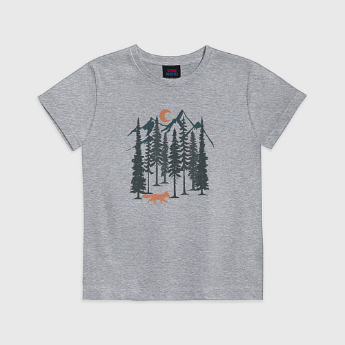Детская футболка Лисичка в Лесу / Меланж – фото 1