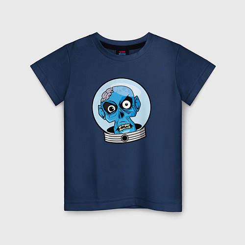 Детская футболка Череп инопланетянина / Тёмно-синий – фото 1