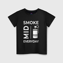 Футболка хлопковая детская Smoke Mid Everyday, цвет: черный