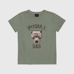 Футболка хлопковая детская Pitbull dad, цвет: авокадо