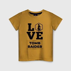Футболка хлопковая детская Tomb Raider love classic, цвет: горчичный