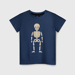 Футболка хлопковая детская Милый скелетик, цвет: тёмно-синий