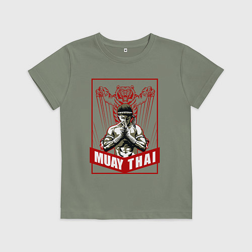 Детская футболка Боксёр муай тай / Авокадо – фото 1