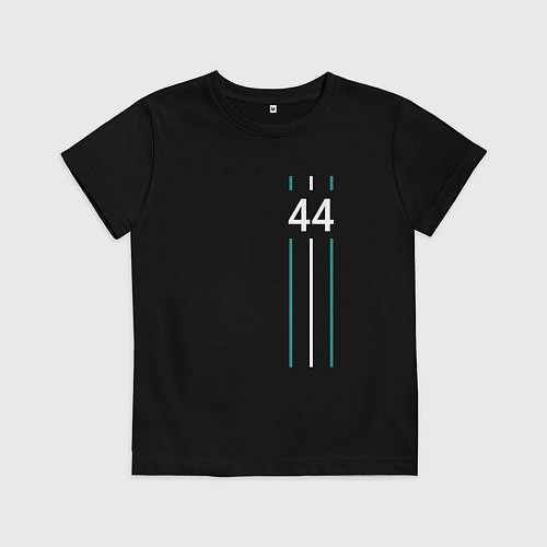 Детская футболка Льюис Хэмилтон 44 / Черный – фото 1