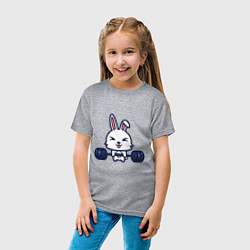 Футболка хлопковая детская Кролик атлет, цвет: меланж — фото 2