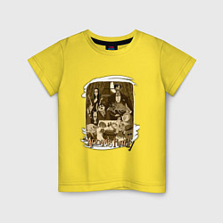 Футболка хлопковая детская The Addams Family, цвет: желтый