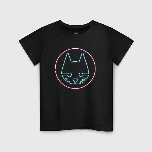 Детская футболка Stray logo neon / Черный – фото 1