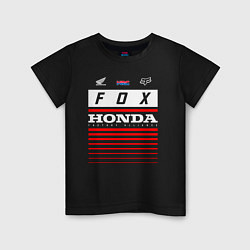 Футболка хлопковая детская Honda racing, цвет: черный
