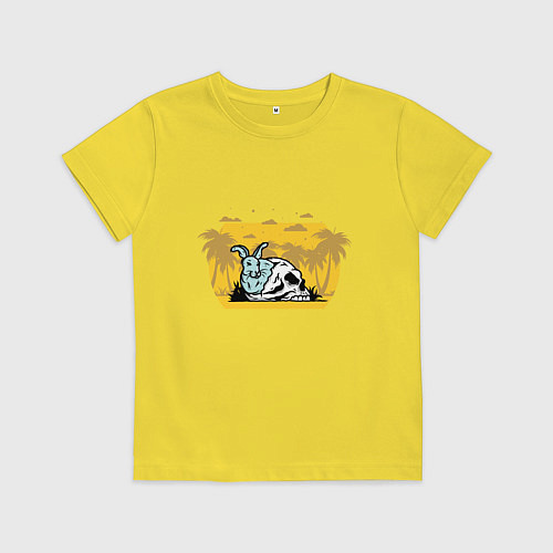Детская футболка Rabbit Skull / Желтый – фото 1