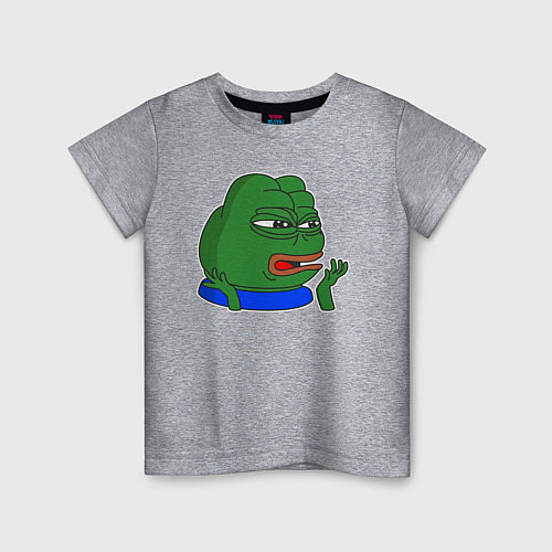Детская футболка Лягушонок Пепе реагирует мерзко / Меланж – фото 1