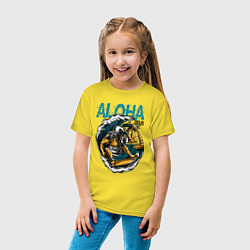 Футболка хлопковая детская Зевс серфингист, цвет: желтый — фото 2