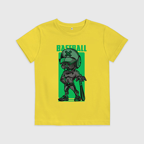Детская футболка Пёс бейсболист / Желтый – фото 1