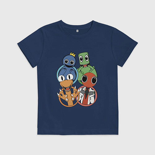 Детская футболка Радужные друзья / Тёмно-синий – фото 1