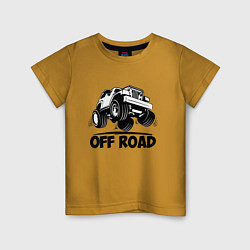 Футболка хлопковая детская Off road - Jeep Chrysler, цвет: горчичный